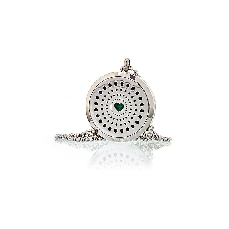 Collier Bijoux Aromathérapie - Coeur Diamants 30mm
