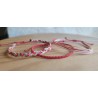 Ensemble bracelets, lot de 3 - Rouge clair, Micro-macramé