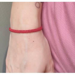 Bracelet noeuds plats - Rouge foncé